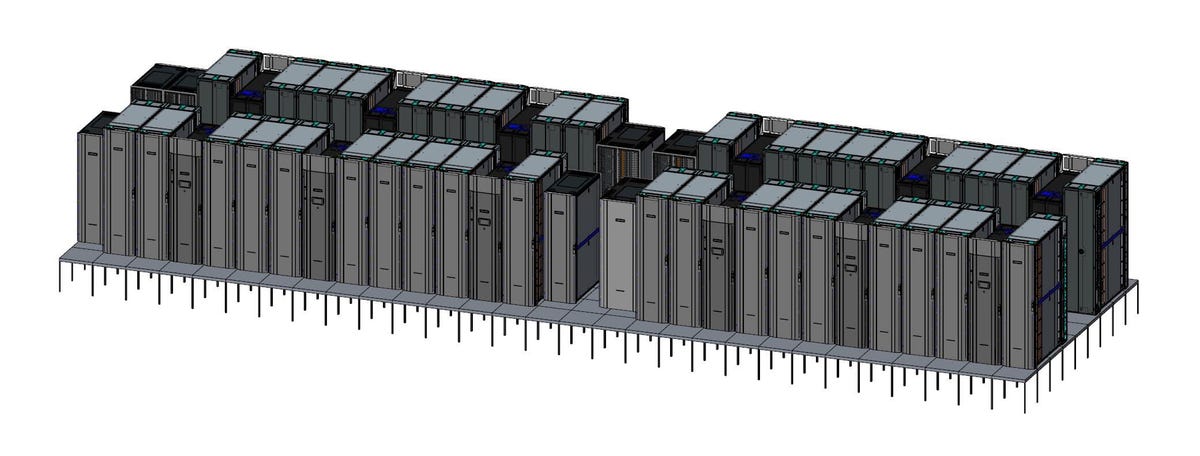 An illustration of the Astra supercomputer, powered by Cavium-built Arm processors and built by Hewlett-Packard Enterprise at Sandia National Laboratories headquartered in Albuquerque, New Mexico.