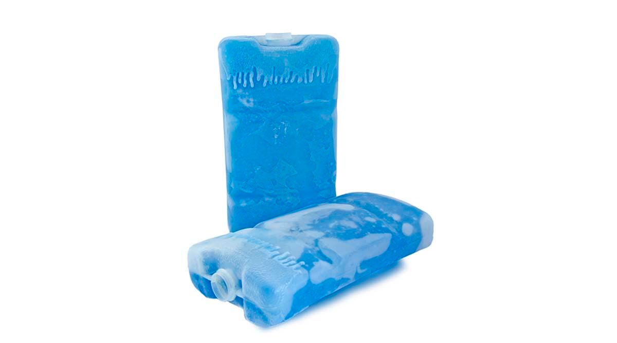 Close-up of two blue ice packs