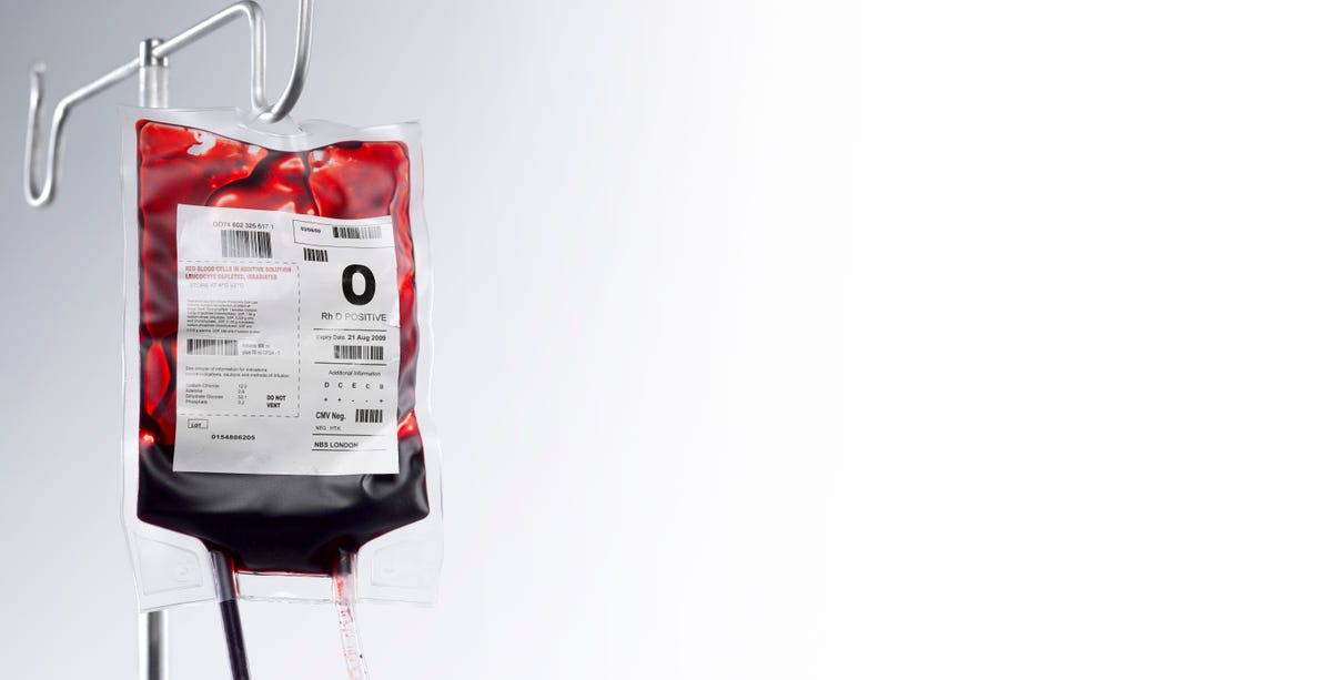 Blood bag for transfusions