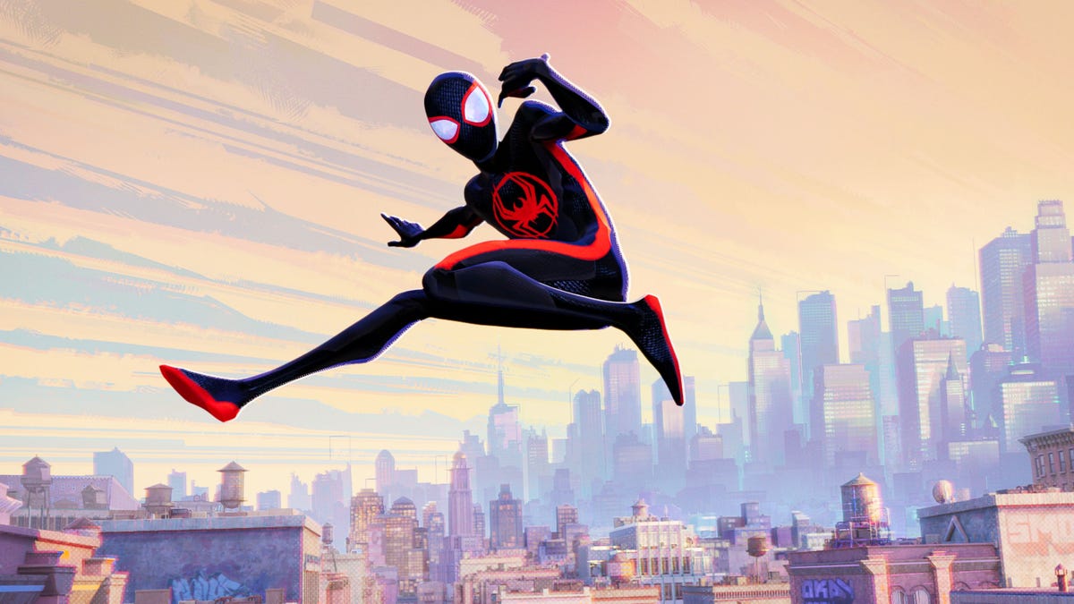 Miles Morales leaps over NYC rooftops in Spider-Man: Across the Spider-Verse