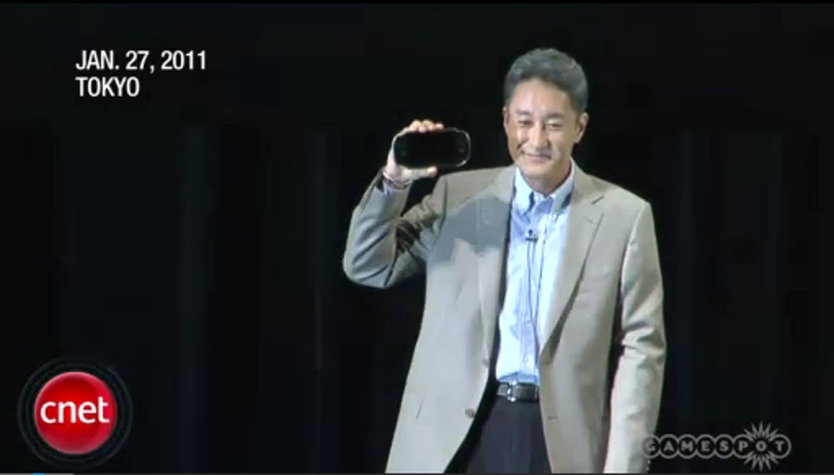 Sony's Kazuo Hirai introduces the Next Generation Portable, or PS2, at a press event in Tokyo in January.