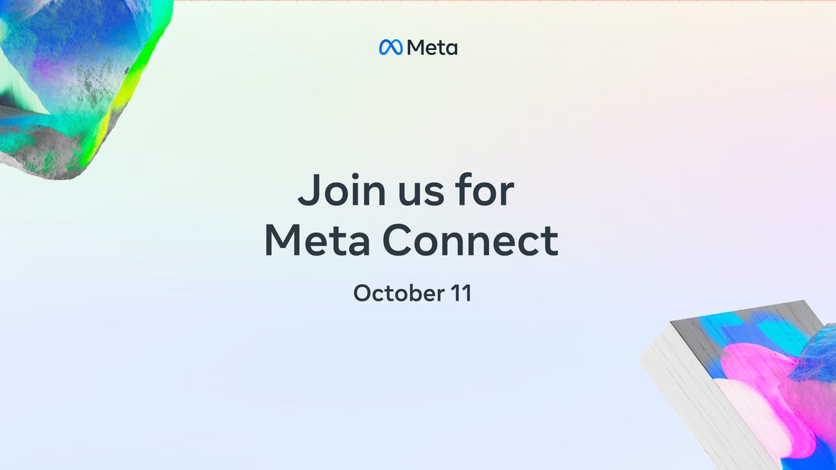 The words "Join us for Meta Connect October 11" plus a hint of colorful products