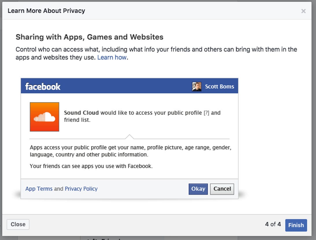 A screenshot of the last slide in Facebook's Privacy Tour.