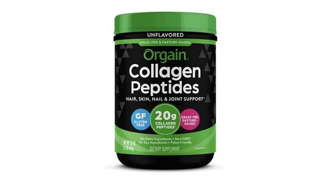 Container of Orgain Collagen Peptides
