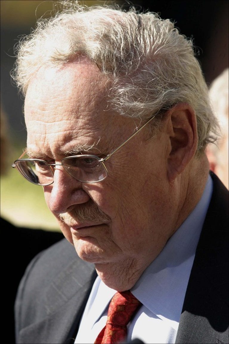 Conservative legal scholar and former Yale professor Robert Bork, shown here in a file photo, took aim at Microsoft in the 1990s but is defending Google.