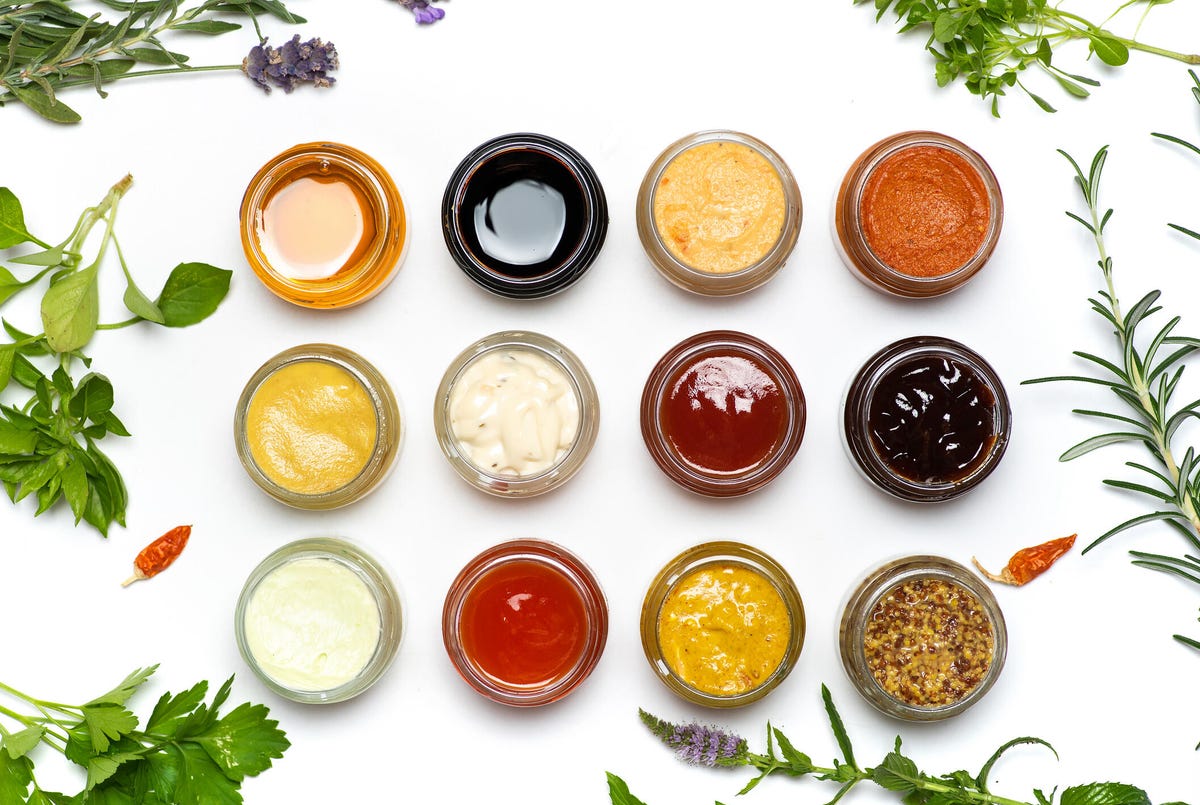 condiments in small bowls