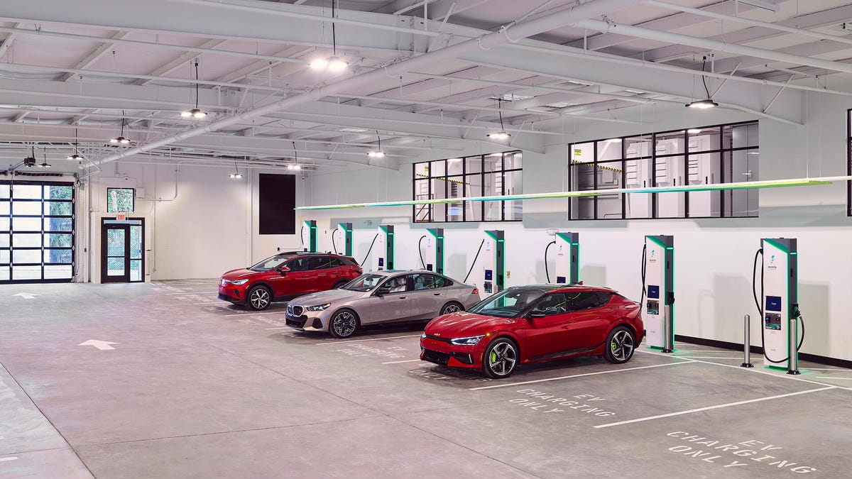 Three EVs plug in at Electrify's new San Francisco flagship charging hub