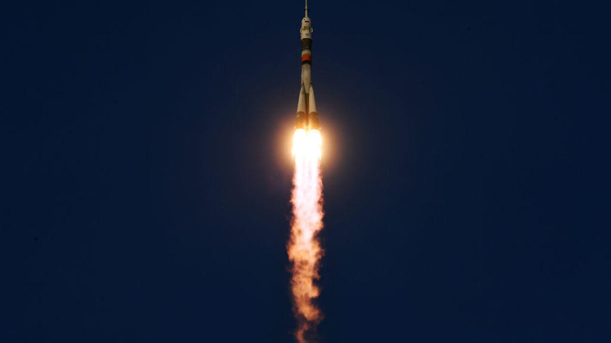 A Soyuz MS-11 spacecraft lifts off