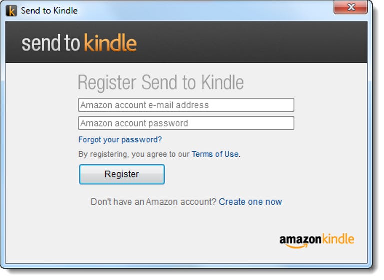 Register Send to Kindle