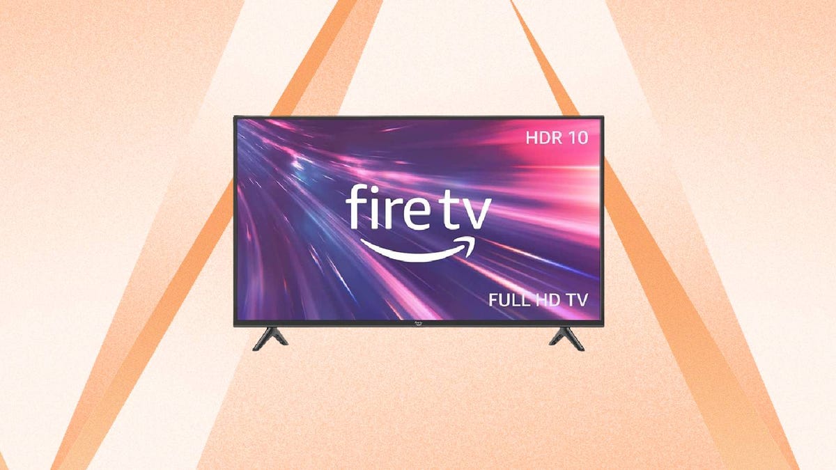 An Amazon Fire TV 2-Series against an orange background.