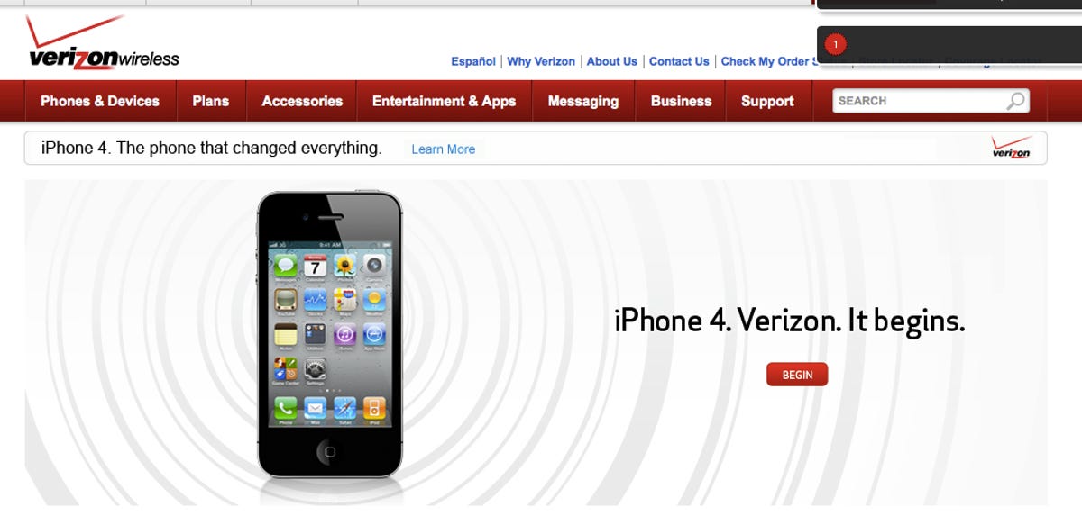 The Verizon iPhone will go on sale starting February 10.