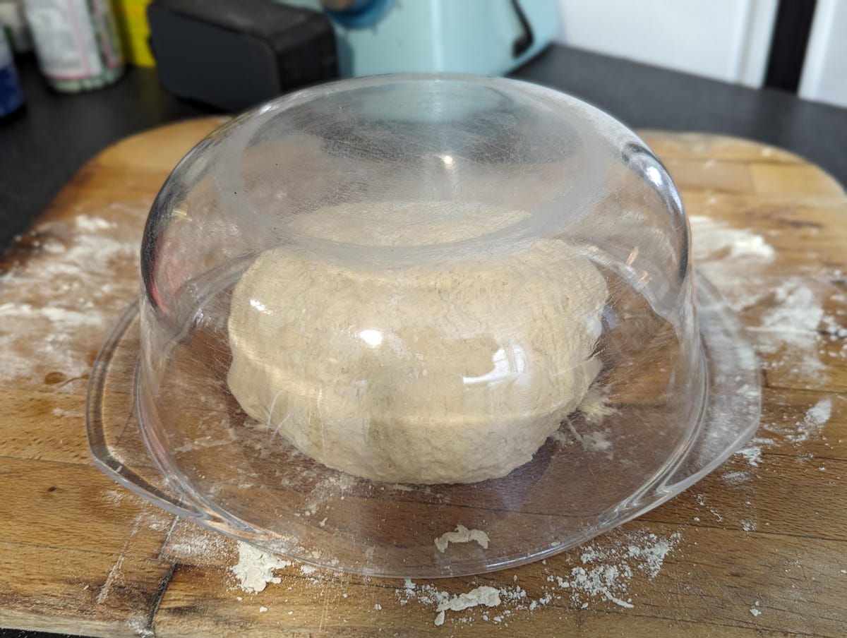resting covered dough for 15 minutes