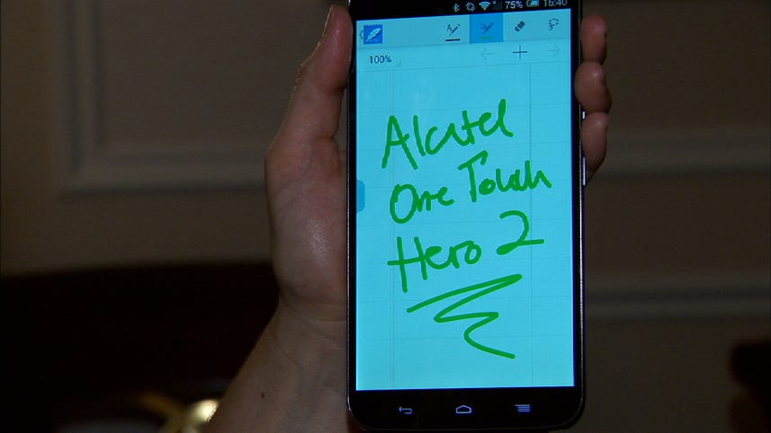Look out, Note 4. Alcatel's Hero 2 has a stylus, too