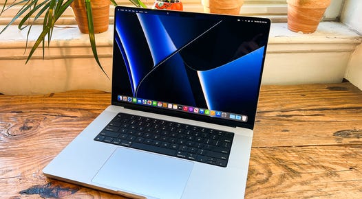 The 16-inch Macbook Pro from 2021 on a table