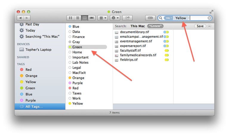 Tag searching in OS X Mavericks