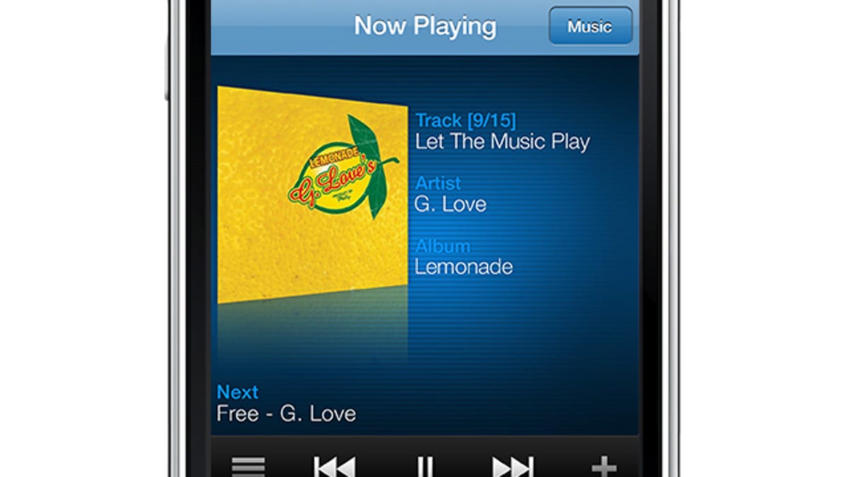 iPhone running the Sonos Controller application.