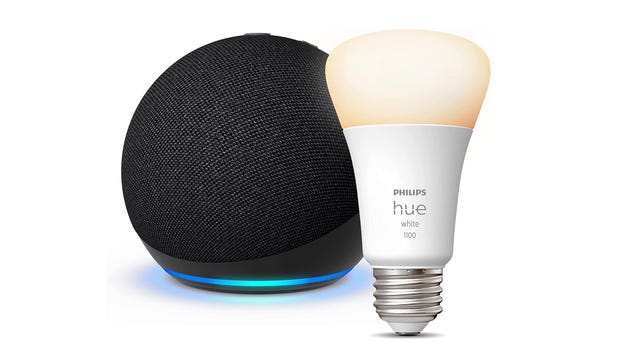 echo dot 2022 and philips hue white smart bulb