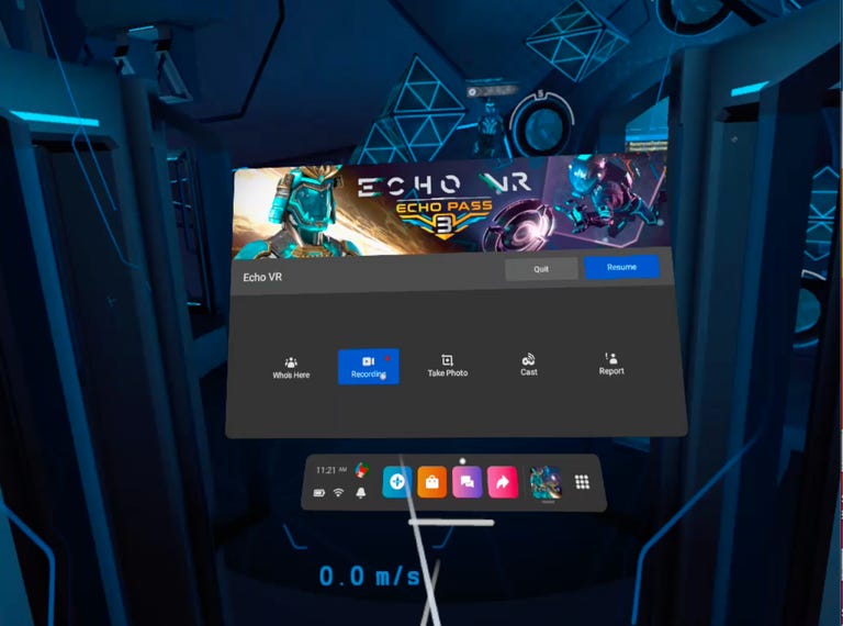 A control panel in Echo VR