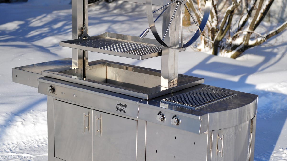 Heat up the backyard with the Kalamazoo Outdoor Gourmet Gaucho Grill.