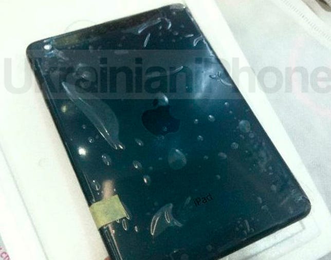 The purported finished back of an iPad Mini with cellular connectivity.