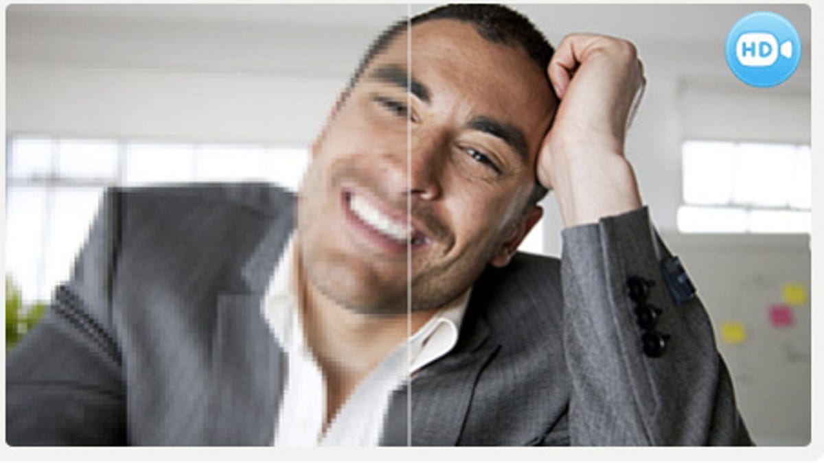 Skype's before and after of its HD video calling.