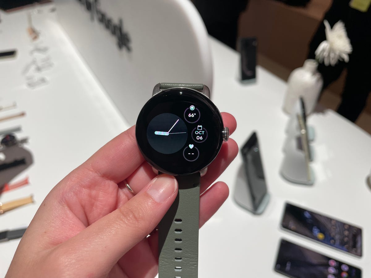 Google's Pixel Watch being held