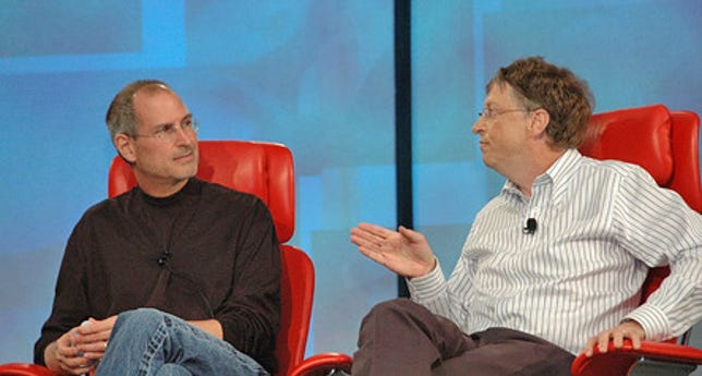 May 2007: Bill Gates and Steve Jobs at D5