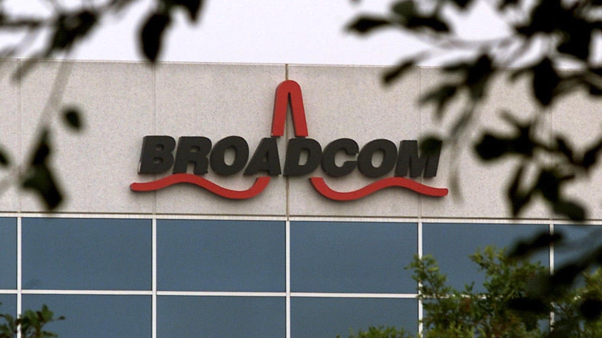 The exterior of the Broadcom facility in Irvine, California.