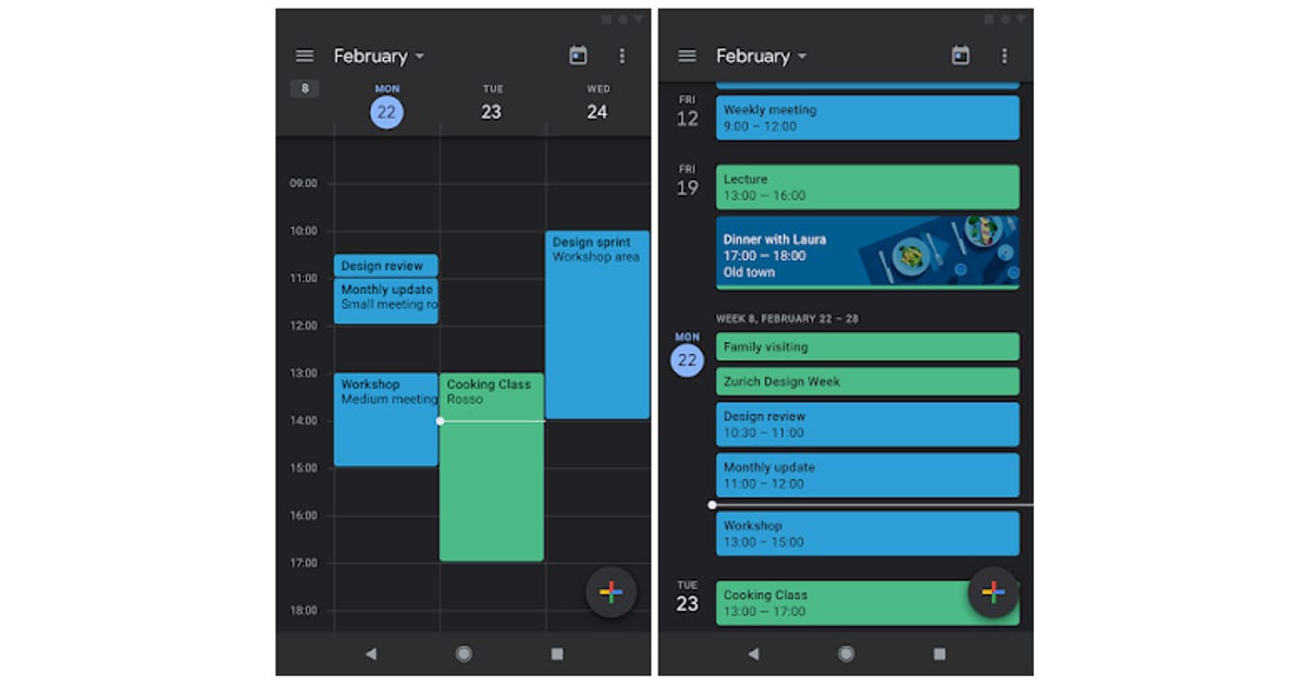 Google gets dark mode for Calendar
