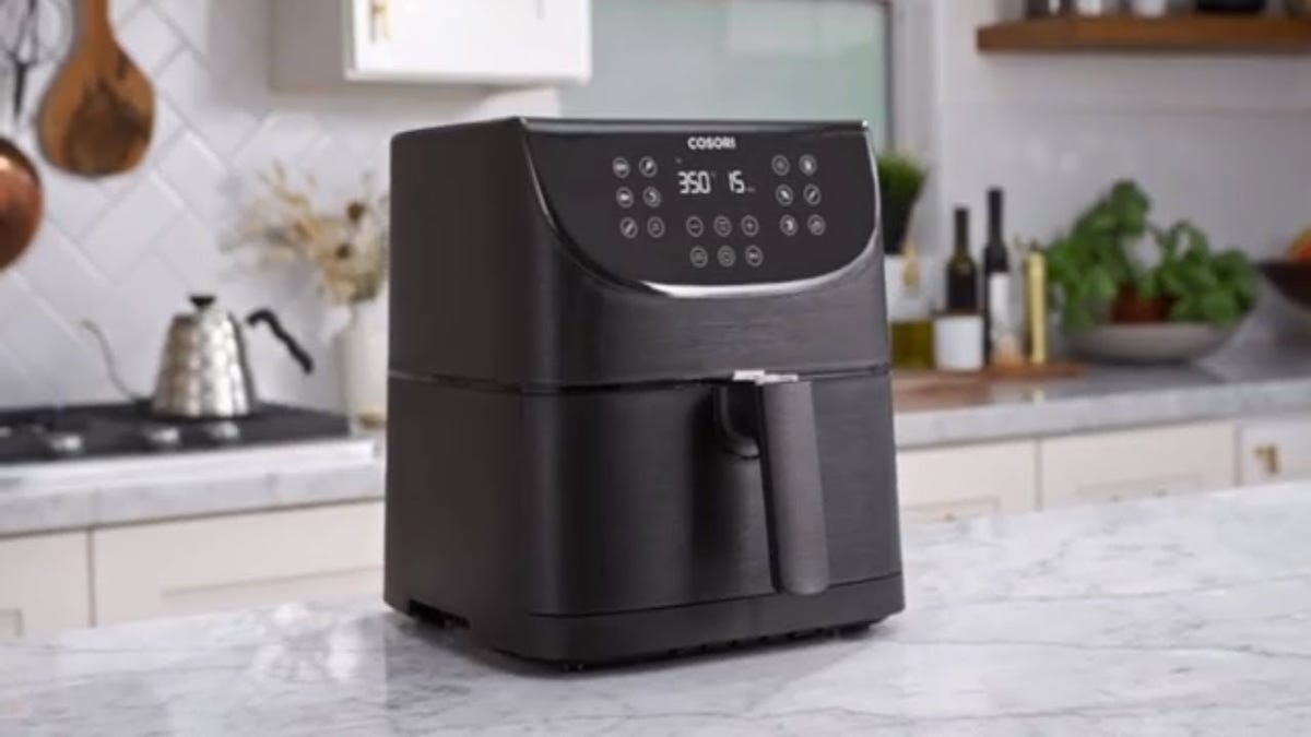 Cosori air fryer on a countertop