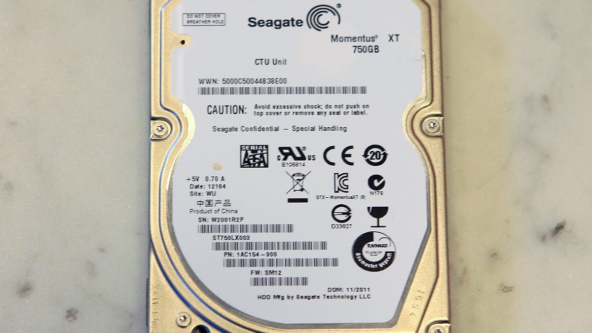 Seagate's new 750GB Momentus XT hybrid drive looks exactly the same as any regular hard drive.
