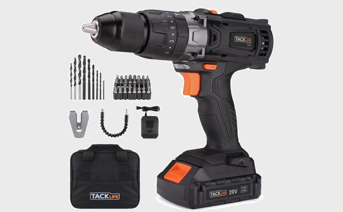 This cordless drill comes with all the extras for 