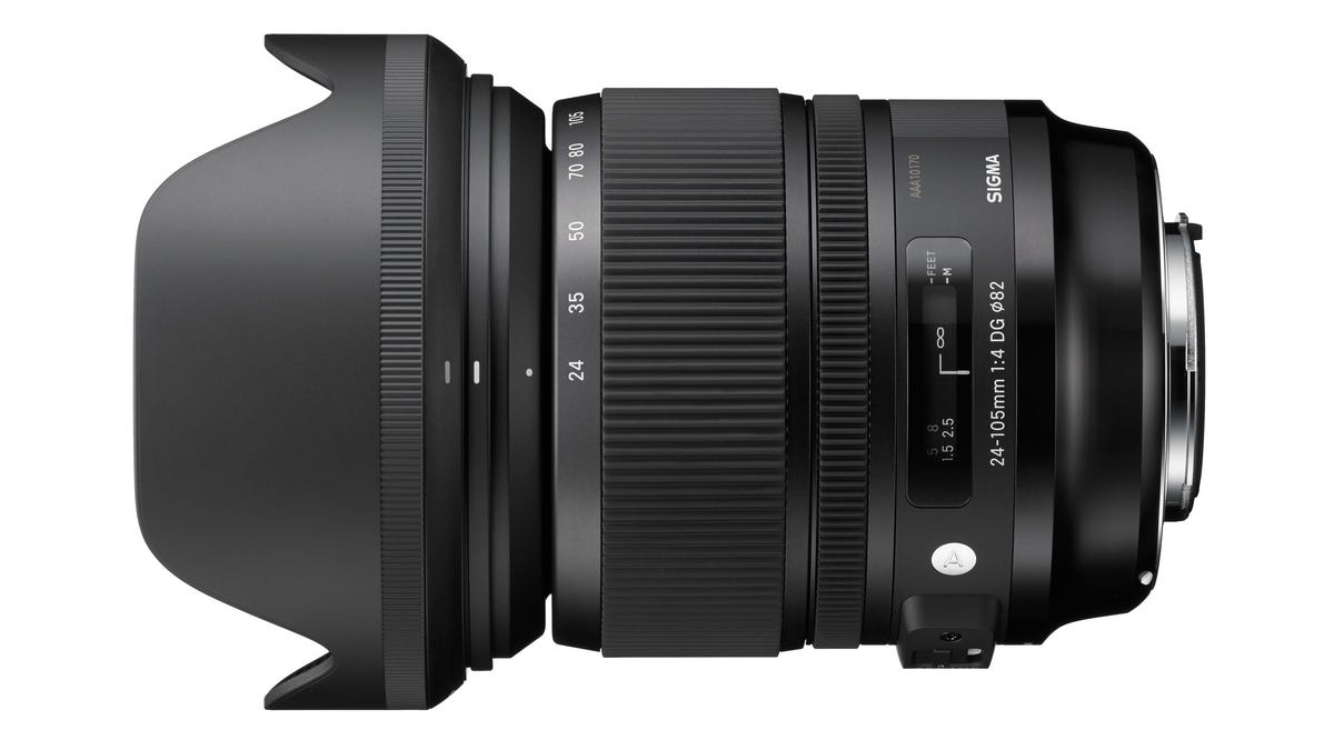 Sigma's 24-105mm F4 DG OS HSM with its petal-shaped lens hood.