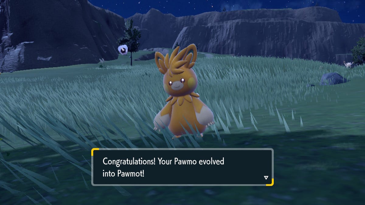 Pawmot standing in a field