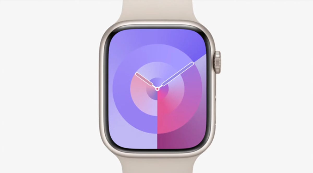 A screenshot of a new watch face in WatchOS 10