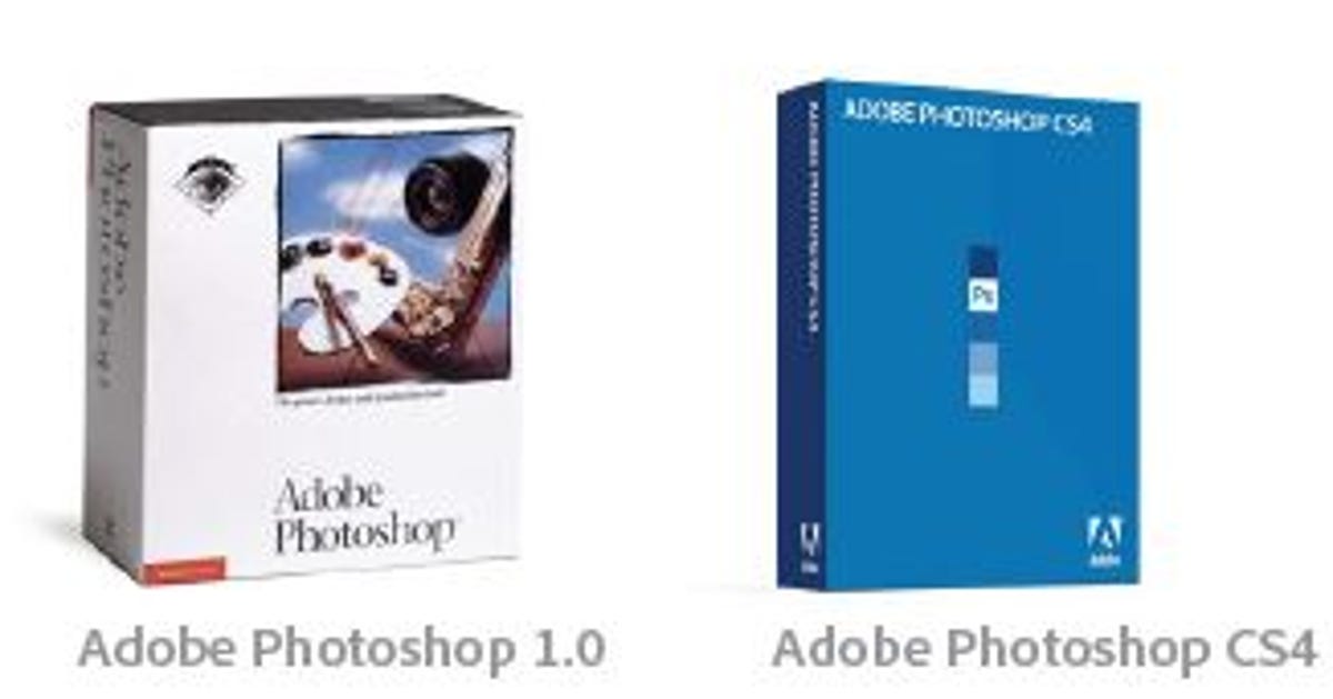 Adobe Photoshop, 20 years ago and today.
