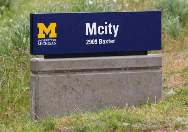 The University of Michigan's Mcity site is designed to test self-driving cars and car-to-car communications.