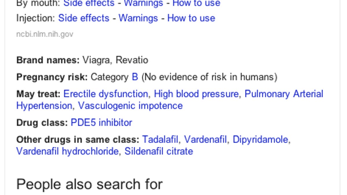 New Knowledge Graph results contain information about scores of medications.