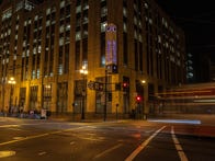<p>Twitter's headquarters at midnight lack most of the hustle that they 
see during the day, but not all. Muni's 24-hour lines still rumble past 
the building at 10th Street and Market that city politicians hope will 
anchor the revitalization of the perpetually-troubled mid-Market 
corridor.</p><br>