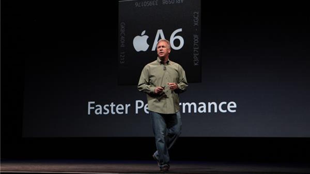 Apple&apos;s Phil Schiller introduces the A6 processor at last week&apos;s event.