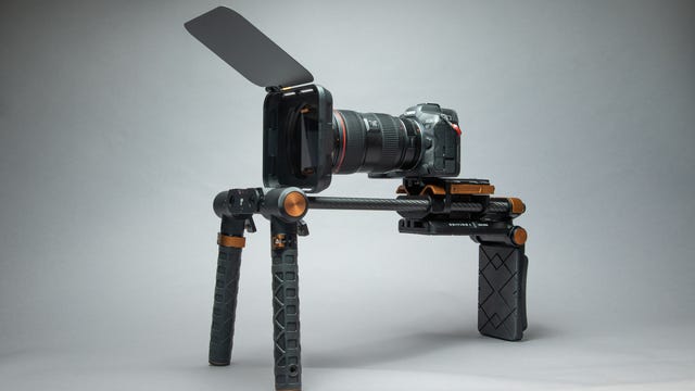 Image of a camera on a shoulder rig
