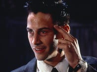 <p>Keanu Reeves as data courier Johnny Mnemonic in 1995's cyberspace thriller.</p>