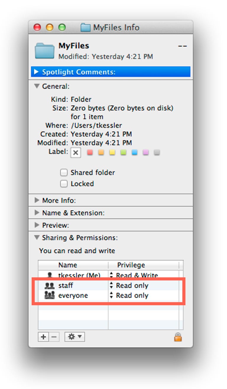 Permissions in OS X