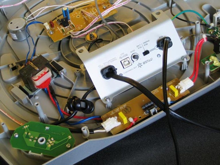 The innards of a USB turntable