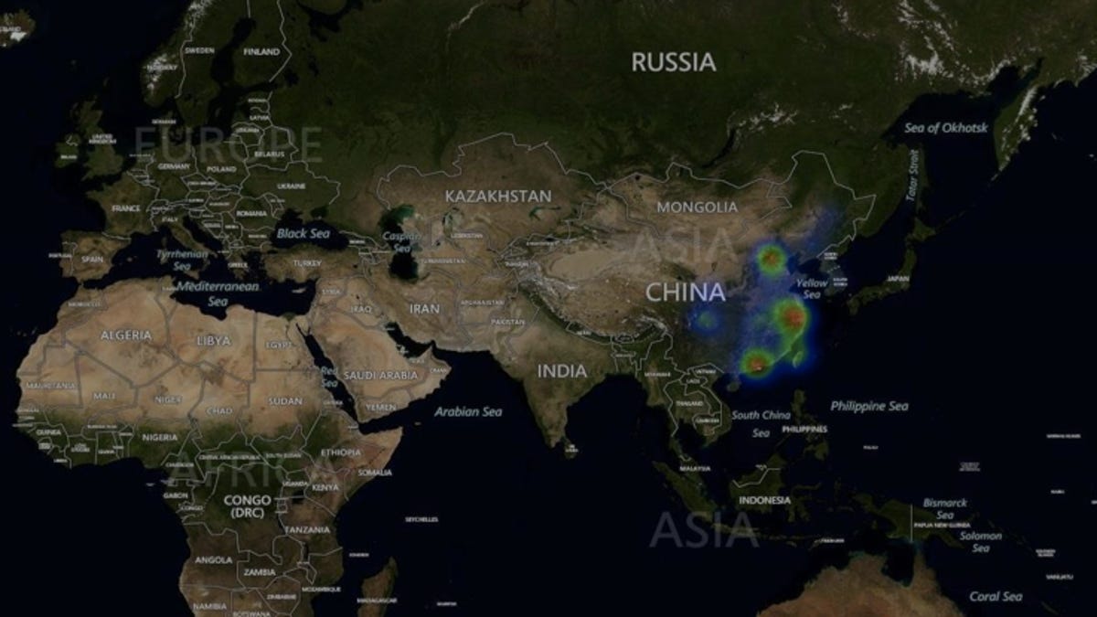 Nitol infections are primarily in China, according to this map from the Microsoft study.