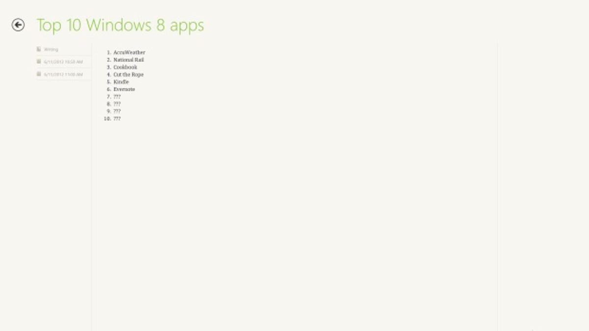Top 10 Windows 8 Apps: Evernote