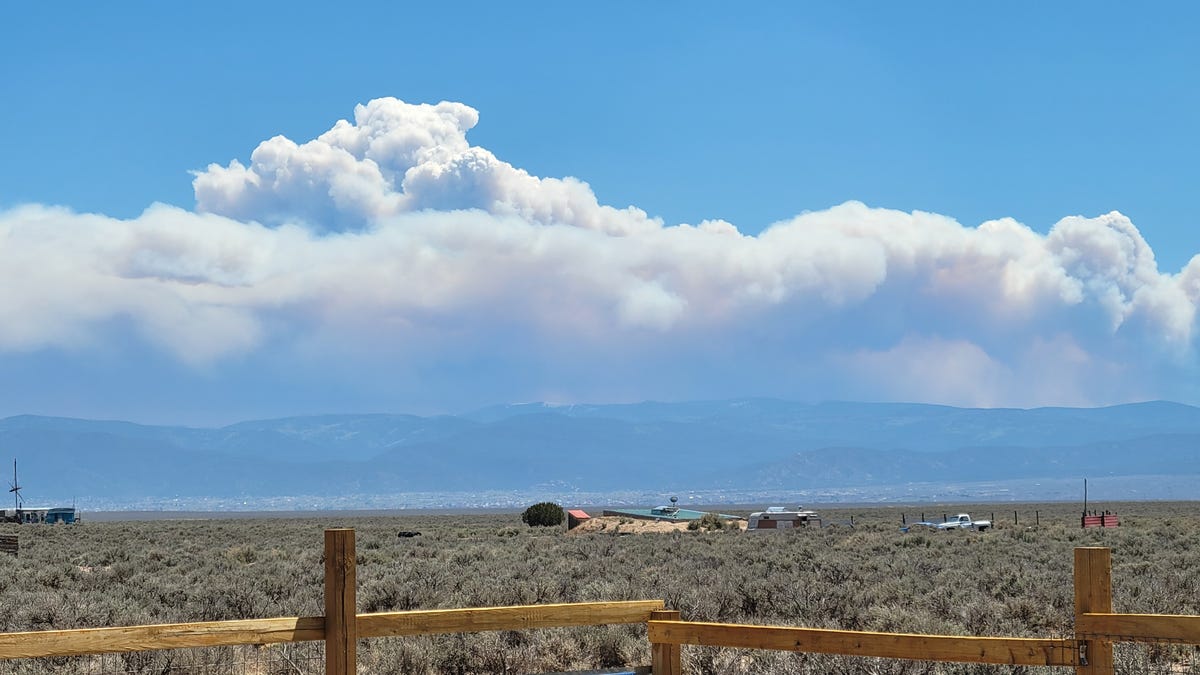 Smoke from a wildfire in New Mexico