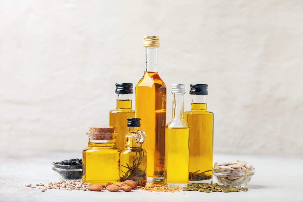 Bottles of various seed oils