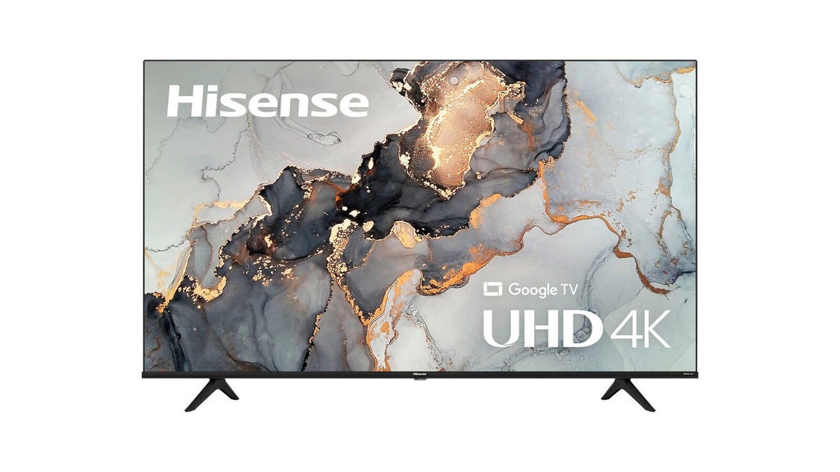 A 55-inch Hisense UHD 4K Google TV is displayed against a white background.