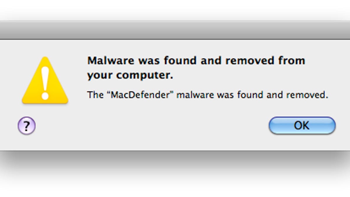 The message users will now see if they accidentally try to install MacDefender, or one of its variants.